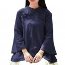 Plus Size 5XL Women Tops and Blouse Long Sleeve Round Neck Oversized Retro Blouse Casual Loose Vinta