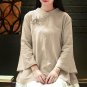Plus Size 5XL Women Tops and Blouse Long Sleeve Round Neck Oversized Retro Blouse Casual Loose Vinta