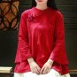 Plus Size 5XL Women Tops and Blouse Long Sleeve Round Neck Oversized Retro Blouse Casual Loose Vinta