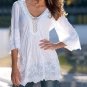 Summer Blouse Women Loose White Shrits 2017 Fashion Sexy V-Neck Causal Lace Shirts Plus Size Clothin