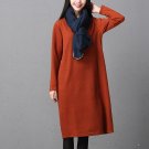 Vintage Vestidos Women Dress 2017 Autumn Ladies Female Knitted Long Sleeve Casual Loose Dresses Lady