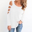 Women Blouse Shirt New Spring Autumn Fashion Off Shoulder Solid Blusas Long Sleeve Shirt Hollow Out 
