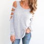 Women Blouse Shirt New Spring Autumn Fashion Off Shoulder Solid Blusas Long Sleeve Shirt Hollow Out 