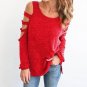 Women Blouse Shirt New Spring Autumn Fashion Off Shoulder Solid Blusas Long Sleeve Shirt Hollow Out 