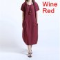 Plus Size 5XL Vintage Style Cotton Linen Fold Women Long Loose Dress Vestidos Robe Elbise New Arriv