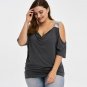 Plus XL-5XL Size Women Blouse Off Shoulder Shirt Loose Casual Short Sleeve Shirt Fat Plus shirt Mid