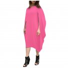 Oversize Casual Solid Dress Women Vintage 2017 Spring Autumn Ladies Batwing Sleeve O Neck Mid-Calf D