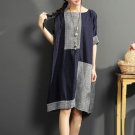 NEW CELMIA 2018 Summer Plus Size M 5XL Crew Neck Short Sleeve Loose Color Block Vestidos Casual Bagg