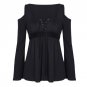 Off Shoulder Black Mesh Tops For Women 2017 Summer Ruffle Chiffon Blouse Femme Plus Size Ladies Shir