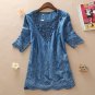 New 2017 summer style half sleeve cottonwomen blouese clothes plus size clothing cute casual shirt b