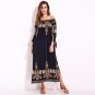 Boho Style Women Maxi Dress Floral Print Elegant Shift Dress Long Tie Sleeve Off Shoulder Sexy Long 