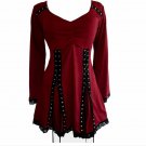 2017 Women Sexy Long Blouses Tops Ladies V Neck Long Sleeve Lace Up Splice Blusas Shirts Casual Soli
