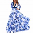 Vestidos Party Dresses Woman Casual Deep V Long Evening Summer Beach Floral Dress Plus Size