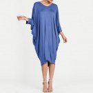 2017 Autumn Women Fashion Backless V-Neck Sexy Party Dress New Casual Loose Elegant Batwing 3/4 Slee