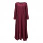 Plus Size 2018 Spring Autumn Women Vintage Maxi Long Dress Long Sleeve Casual Loose Solid Cotton Dre