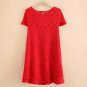 New 2017 women casual summer dress plus size women clothes Vestidos O-neck short sleeve lace dresses