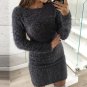 Fuzzy Knitted Sweater Women Dress Female Winter Plus Size Vestidos 2017 Autumn Dresses Warm Long Sle