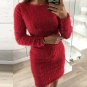 Fuzzy Knitted Sweater Women Dress Female Winter Plus Size Vestidos 2017 Autumn Dresses Warm Long Sle