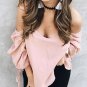 Blusas 2017 Women Blouses Sexy Ladies Slash Neck Off Shoulder Puff Sleeve Tops Casual Loose Stripe P