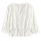 2017 New Arrival Autumn Women White Blouse Korean Style Plus Size Lantern Sleeve Temperament Female 