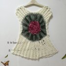2016 Summer Crochet Women Blouse Feminine Blouse Beach Cover Hollow Knitted Cute Short Sleeve Blouse