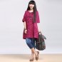 2017 spring plus size clothing mm loose half sleeve embroidered fluid one-piece dress summer style