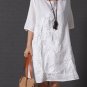 2017 spring plus size clothing mm loose half sleeve embroidered fluid one-piece dress summer style