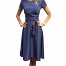 2017 Summer Dress Polka Dot Vintage Dress Short Sleeve Sexy Women Midi Dress Casual Party Dresses Ve
