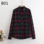 S-5XL Large Size Spring Autumn Blouse Casual Big Size Shirt Cotton Top Lapel Plaid Shirt Outwear Plu