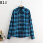 S-5XL Large Size Spring Autumn Blouse Casual Big Size Shirt Cotton Top Lapel Plaid Shirt Outwear Plu