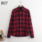S-5XL Large Size Spring Autumn Blouse Casual Big Size Shirt Cotton Top Lapel Plaid Shirt Outwear Plu