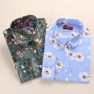 Dioufond Vintage Blouses Women Print Shirts Long Sleeve Cotton Tops Ladies Floral Blusas Plus Size 5