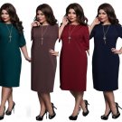 5XL 6XL Large Size 2017Blue Red Green Straight Dresses Plus Size Women Clothing Vestidos  Summer Dre