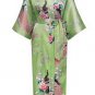Brand New Black Women Silk Kimono Robes Long Sexy Nightgown Vintage Printed Night Gown Flower Plus S