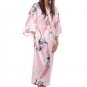 Brand New Black Women Silk Kimono Robes Long Sexy Nightgown Vintage Printed Night Gown Flower Plus S