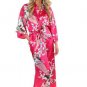 Brand New Black Women Silk Kimono Robes Long Sexy Nightgown Vintage Printed Night Gown Flower Plus S