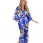 Brand New Black Women Silk Kimono Robes Long Sexy Nightgown Vintage Printed Night Gown Flower Plus S