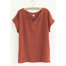 Plus Size summer women linen blouse top women 2018 white shirt women cotton short sleeve ladies blou