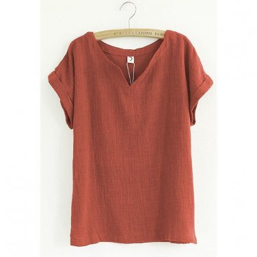 Plus Size summer women linen blouse top women 2018 white shirt women cotton short sleeve ladies blou