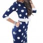 Polka Dot Dress Women 2017 Summer Casual Bodycon Sexy Party Dresses Elegant Midi Club Dress Plus Siz