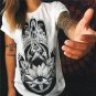 CDJLFH 2017 Summer Top Shirts Women T Shirt Graffiti Print Tshirt Plus Size T-shirt Tees Tops Fashio