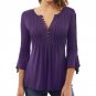Korea Style Women Blouse Shirts 2017 Elegant Ruffles Women Tops Plus Size Flare Sleeve Solid Casual