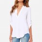 2017 Women V Neck Solid Chiffon Blouse Spring Sexy lady Long Sleeve Blusa Fashion Blouses Shirt Tops