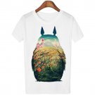 Peach Blossom Totoro Summer 2016 T Shirt Women Casual Fashion Cartoon White Top Tee 3D Print Plus Si