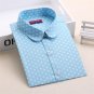 Dioufond Polka Dot Shirt Women Long Sleeve Blouse Cotton Plus Size Ladies Tops Turn-Down Collar Wome