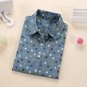 Dioufond Polka Dot Shirt Women Long Sleeve Blouse Cotton Plus Size Ladies Tops Turn-Down Collar Wome