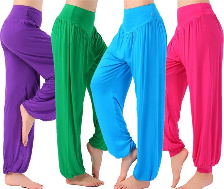 New Women casual harem pants high waist dance pants dance club wide leg loose long bloomers trousers