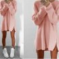 Brand New 2017 Spring Winter Dress Casual Sexy Loose Blue Beige Pink Dress Plus Size Zipper Sweater 