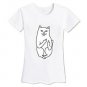 H149 Funny Middle Finger White Cat in Pocket T-shirts Harajuku Short Sleeve T Shirt Women Plus Size