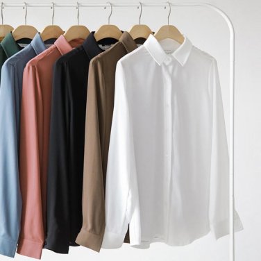 New Women\'s Shirt Classic Chiffon Blouse Female Plus Size Loose Long Sleeve Casual Shirts Lady Simp